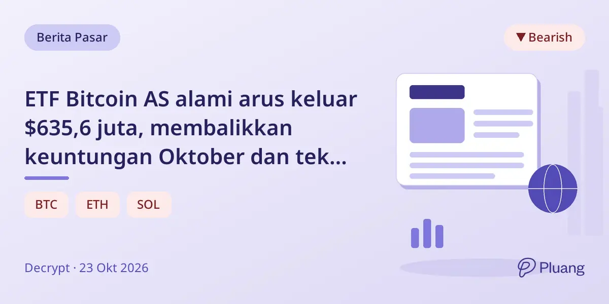 ETF Bitcoin AS alami arus keluar $635,6 juta, membalikkan keuntungan Oktober dan tekan arus bersih negatif.