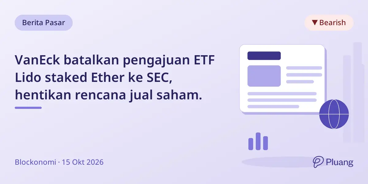 VanEck batalkan pengajuan ETF Lido staked Ether ke SEC, hentikan rencana jual saham.