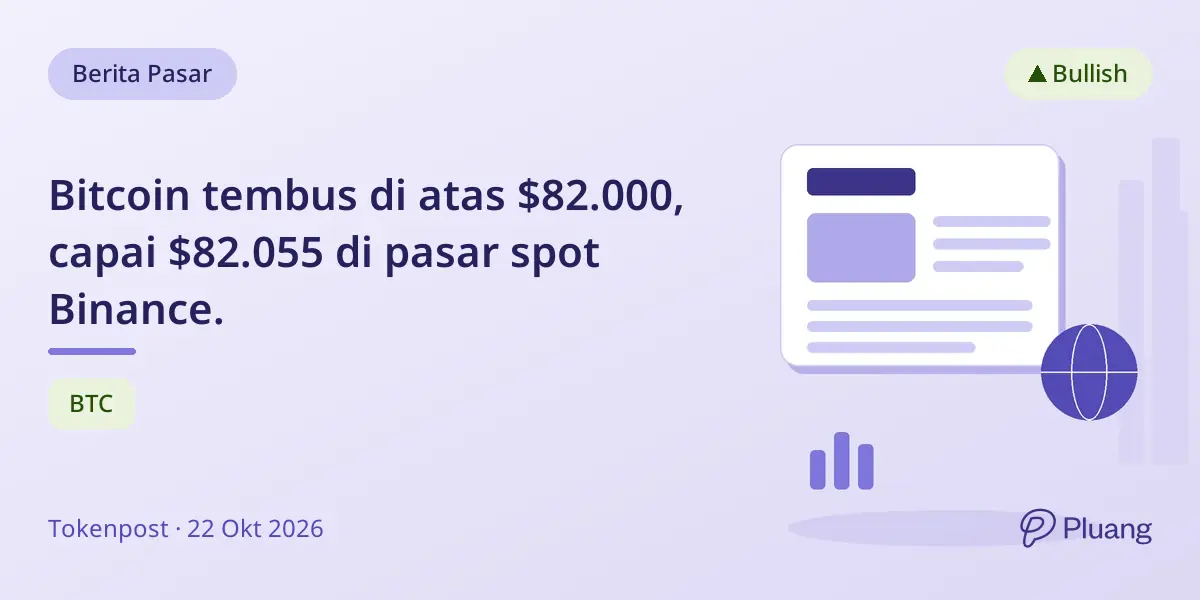 Bitcoin tembus di atas $82.000, capai $82.055 di pasar spot Binance.