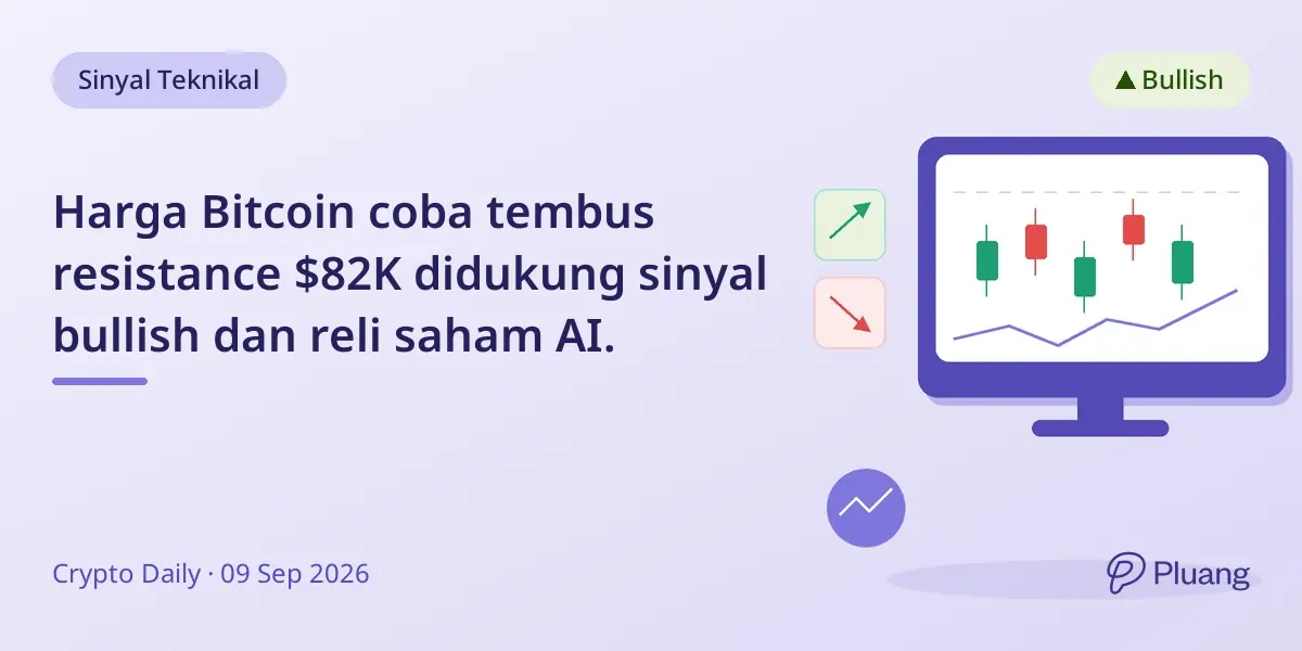 Harga Bitcoin coba tembus resistance $82K didukung sinyal bullish dan reli saham AI.