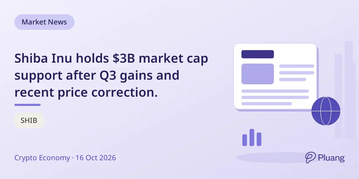 Shiba Inu holds $3B market cap support after Q3 gains and recent price correction.