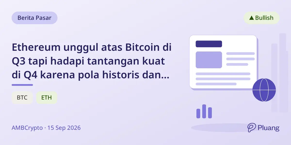 Ethereum unggul atas Bitcoin di Q3 tapi hadapi tantangan kuat di Q4 karena pola historis dan pasokan ETH.