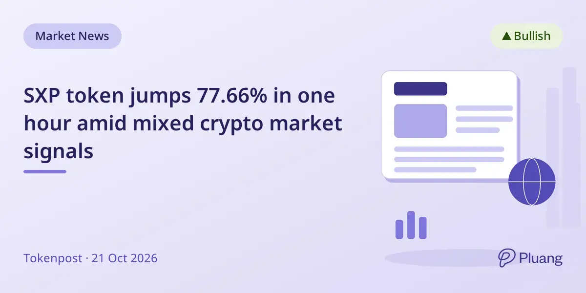 SXP token jumps 77.66% in one hour amid mixed crypto market signals