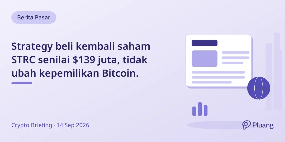 Strategy beli kembali saham STRC senilai $139 juta, tidak ubah kepemilikan Bitcoin.