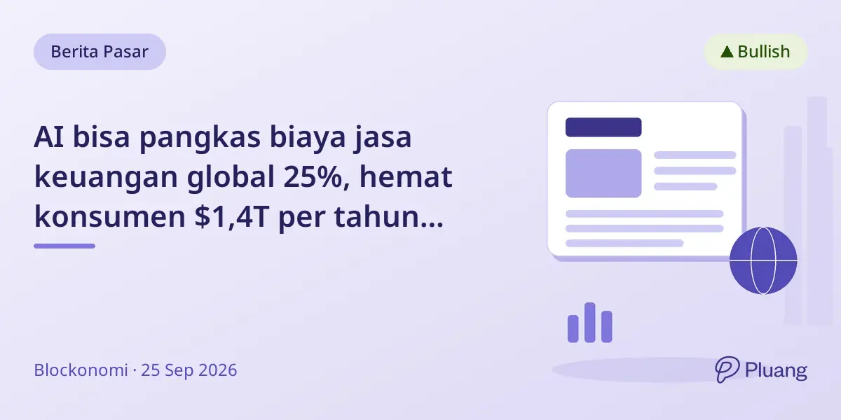 AI bisa pangkas biaya jasa keuangan global 25%, hemat konsumen $1,4T per tahun pada 2035.