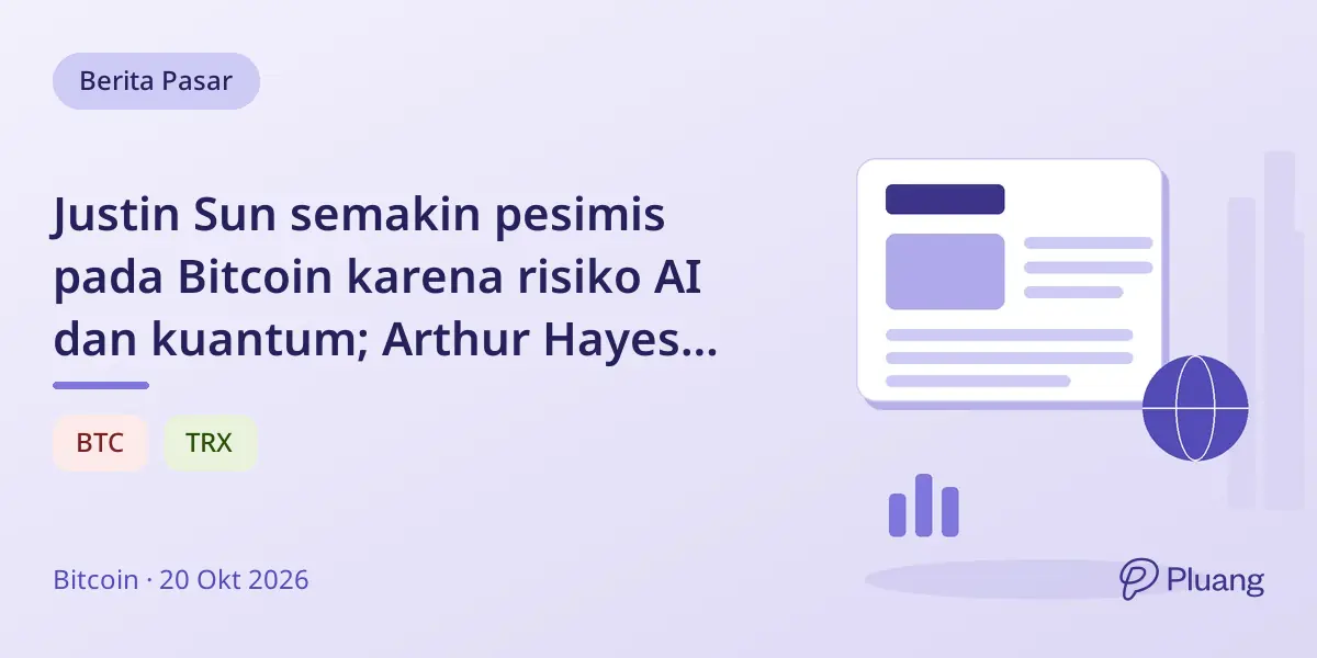 Justin Sun semakin pesimis pada Bitcoin karena risiko AI dan kuantum; Arthur Hayes tidak setuju dengan urgensi itu.