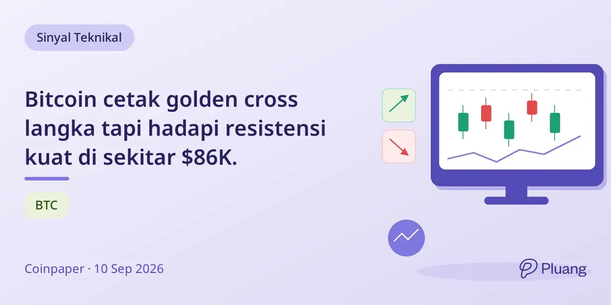 Bitcoin cetak golden cross langka tapi hadapi resistensi kuat di sekitar $86K.