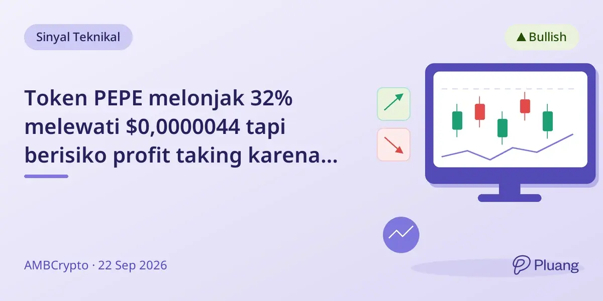 Token PEPE melonjak 32% melewati $0,0000044 tapi berisiko profit taking karena RSI tinggi.
