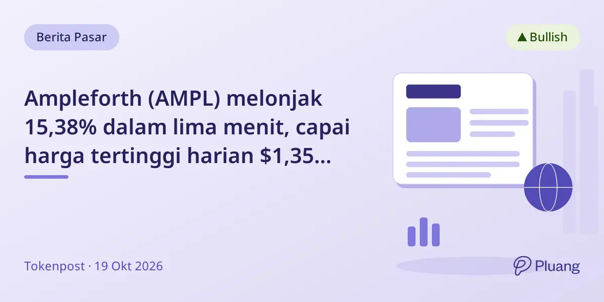 Ampleforth (AMPL) melonjak 15,38% dalam lima menit, capai harga tertinggi harian $1,35 pada 19 Okt