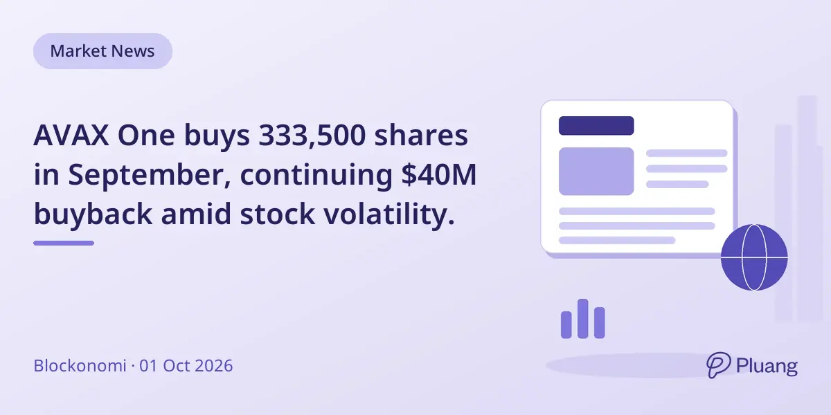 AVAX One buys 333,500 shares in September, continuing $40M buyback amid stock volatility.