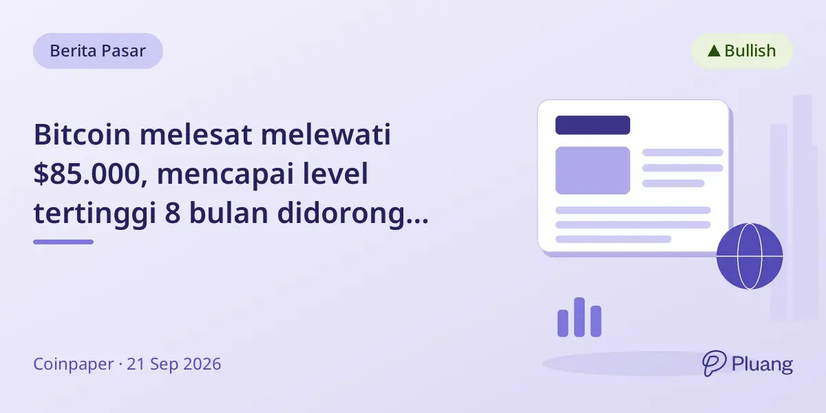 Bitcoin melesat melewati $85.000, mencapai level tertinggi 8 bulan didorong permintaan ETF dan harga minyak turun.