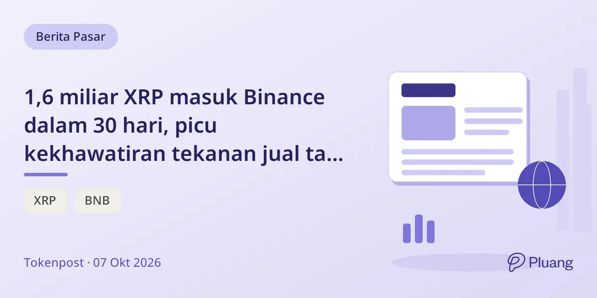 1,6 miliar XRP masuk Binance dalam 30 hari, picu kekhawatiran tekanan jual tapi arah belum pasti.