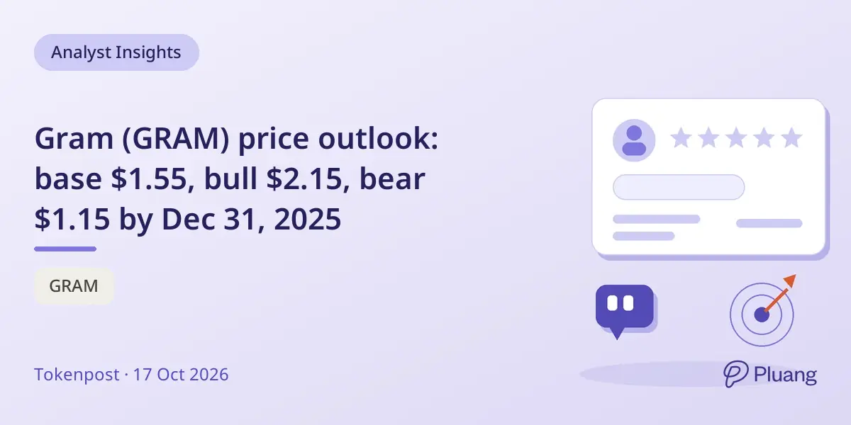 Gram (GRAM) price outlook: base $1.55, bull $2.15, bear $1.15 by Dec 31, 2025