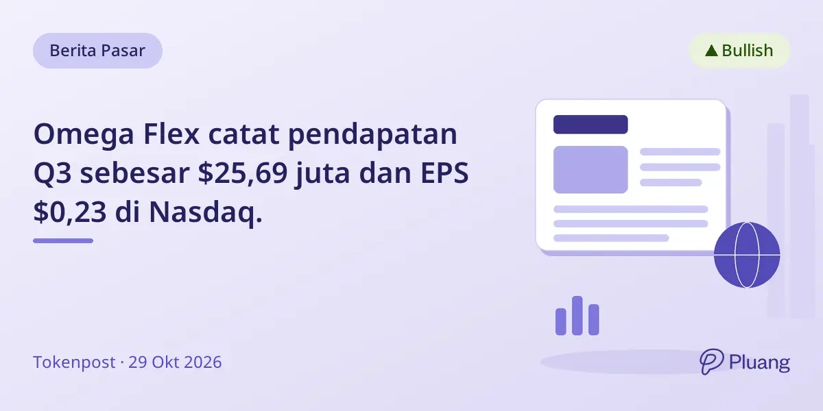 Omega Flex catat pendapatan Q3 sebesar $25,69 juta dan EPS $0,23 di Nasdaq.