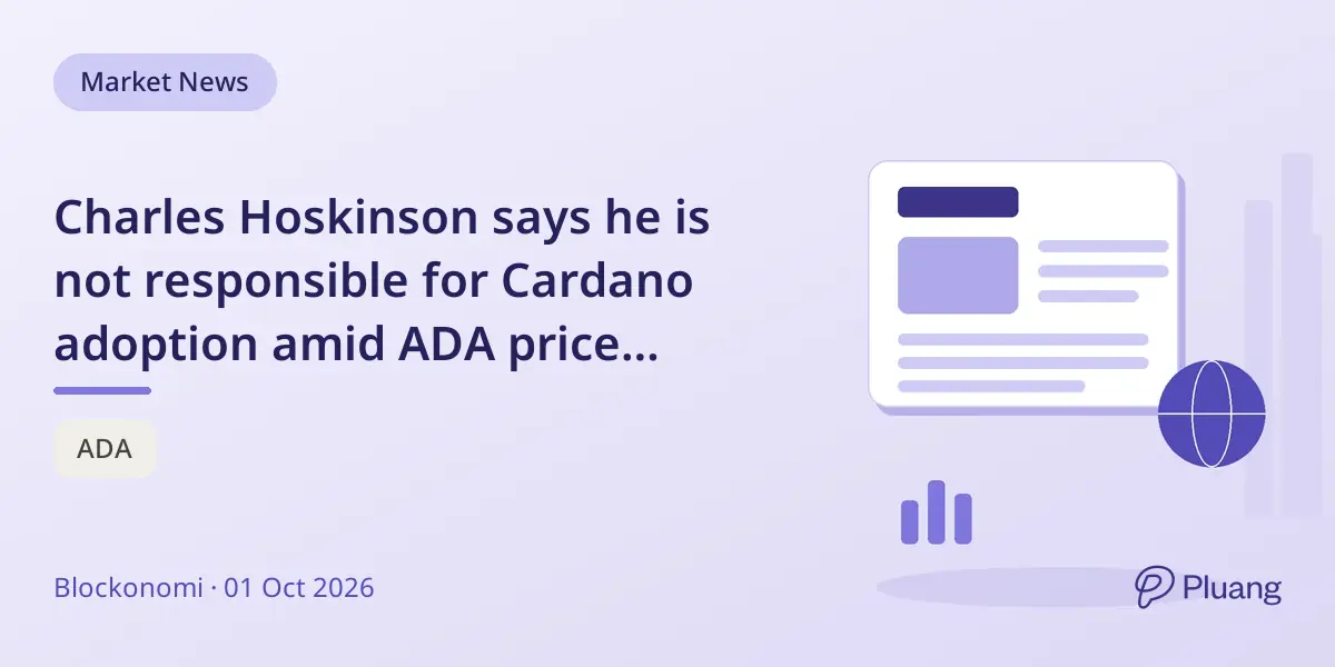 Charles Hoskinson says he is not responsible for Cardano adoption amid ADA price struggles.