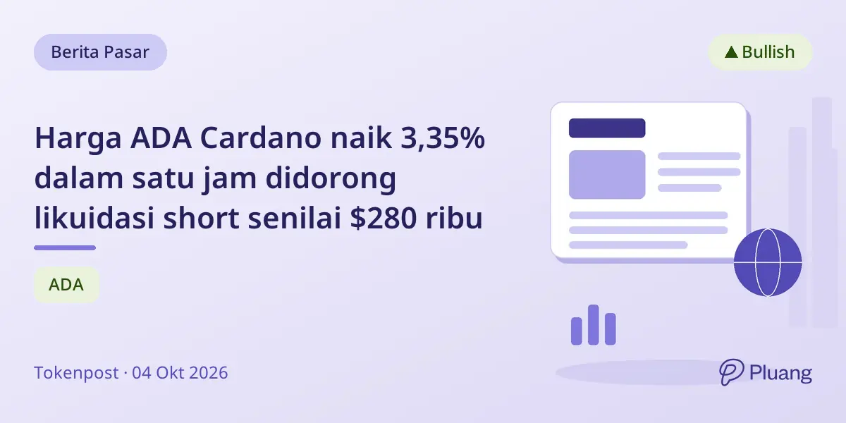 Harga ADA Cardano naik 3,35% dalam satu jam didorong likuidasi short senilai $280 ribu