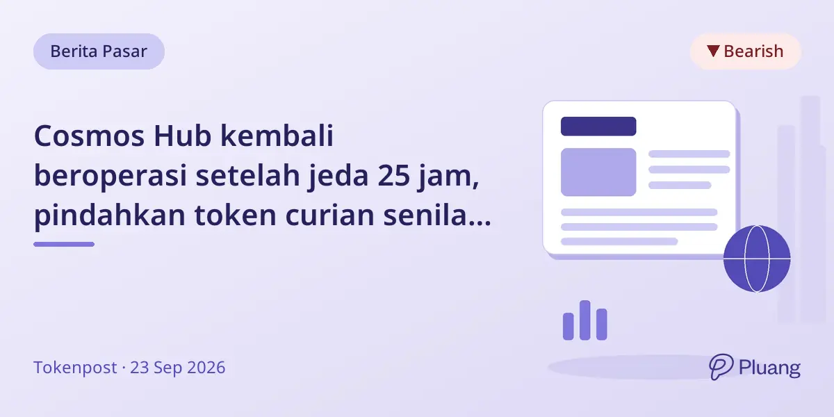 Cosmos Hub kembali beroperasi setelah jeda 25 jam, pindahkan token curian senilai $2,1 juta dari serangan Neutron
