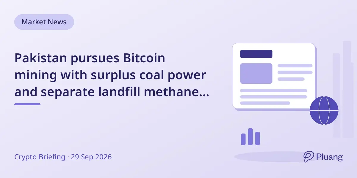 Pakistan pursues Bitcoin mining with surplus coal power and separate landfill methane capture for carbon credits.