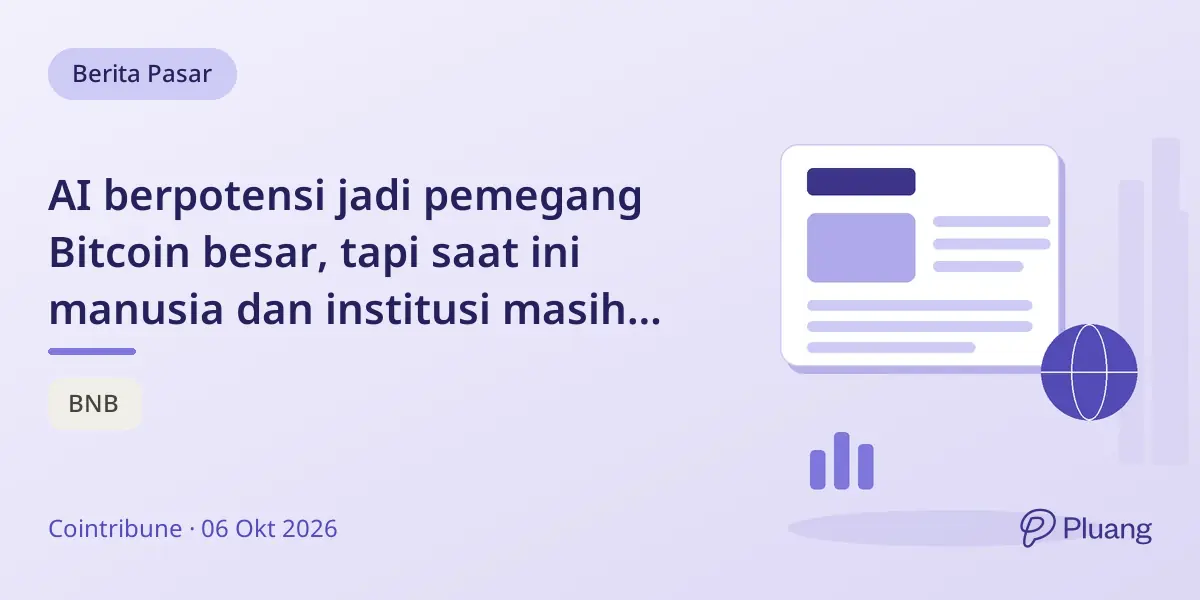 AI berpotensi jadi pemegang Bitcoin besar, tapi saat ini manusia dan institusi masih dominan.