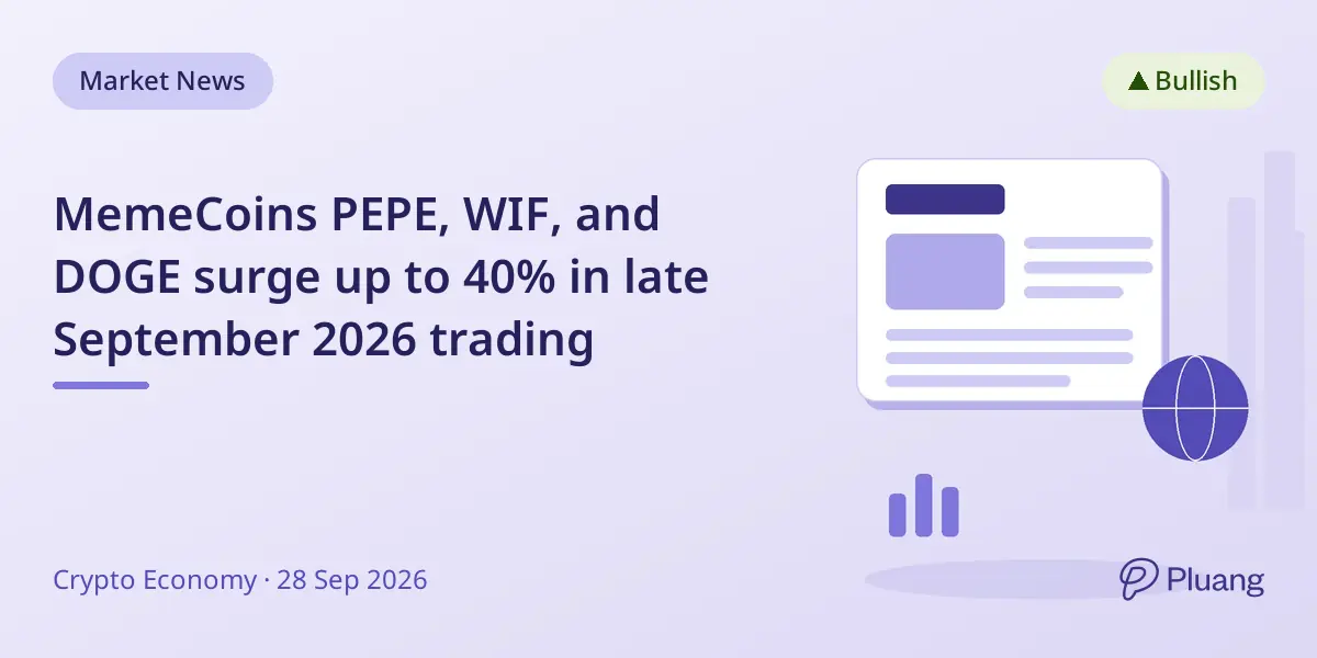 MemeCoins PEPE, WIF, and DOGE surge up to 40% in late September 2026 trading