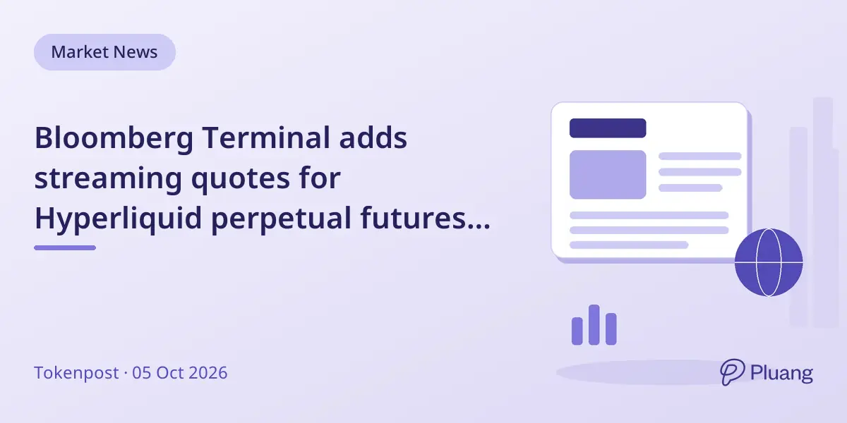 Bloomberg Terminal adds streaming quotes for Hyperliquid perpetual futures on its platform.
