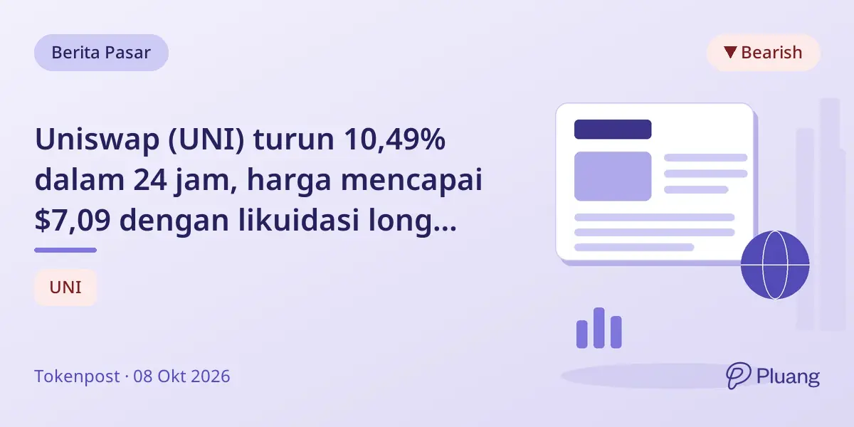 Uniswap (UNI) turun 10,49% dalam 24 jam, harga mencapai $7,09 dengan likuidasi long $100 ribu.