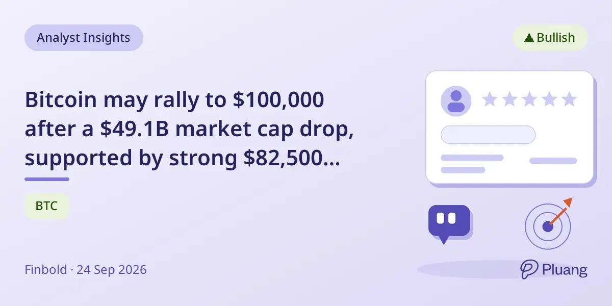 Bitcoin may rally to $100,000 after a $49.1B market cap drop, supported by strong $82,500 level and rising institutional demand.