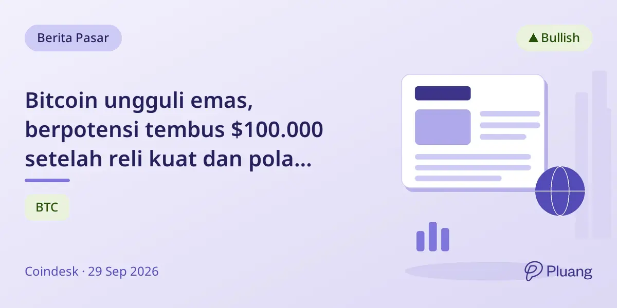 Bitcoin ungguli emas, berpotensi tembus $100.000 setelah reli kuat dan pola breakout bullish.