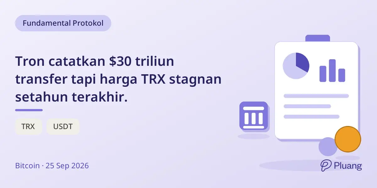 Tron catatkan $30 triliun transfer tapi harga TRX stagnan setahun terakhir.