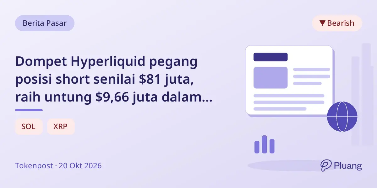 Dompet Hyperliquid pegang posisi short senilai $81 juta, raih untung $9,66 juta dalam 30 hari