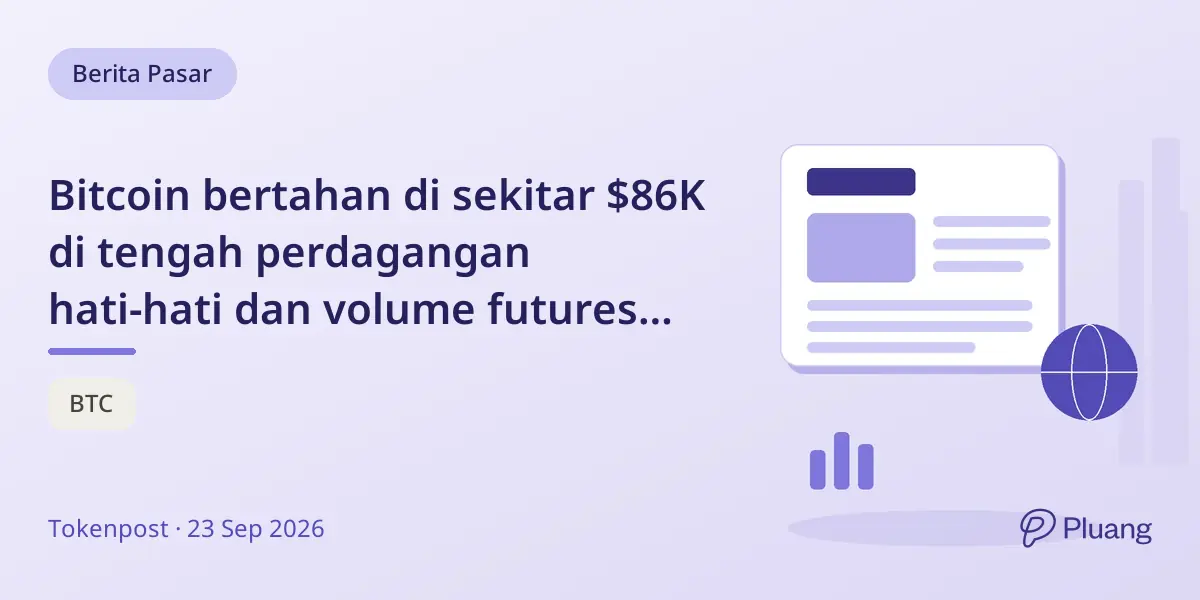 Bitcoin bertahan di sekitar $86K di tengah perdagangan hati-hati dan volume futures menurun