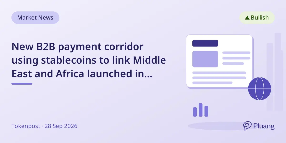 New B2B payment corridor using stablecoins to link Middle East and Africa launched in pilot phase