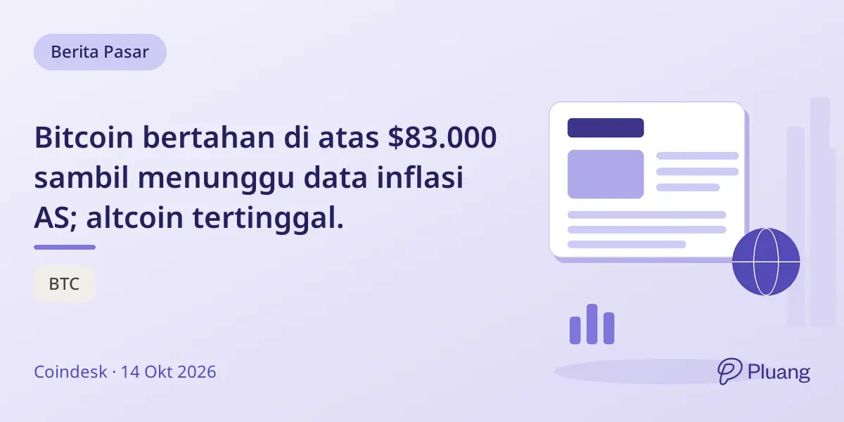 Bitcoin bertahan di atas $83.000 sambil menunggu data inflasi AS; altcoin tertinggal.