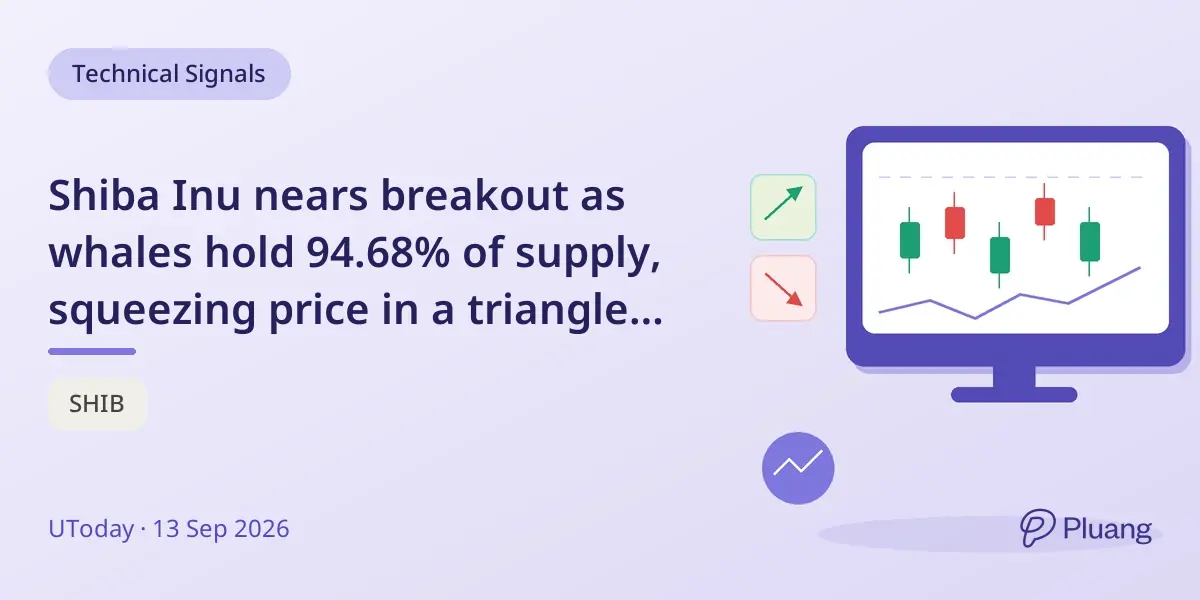 Shiba Inu nears breakout as whales hold 94.68% of supply, squeezing price in a triangle pattern.