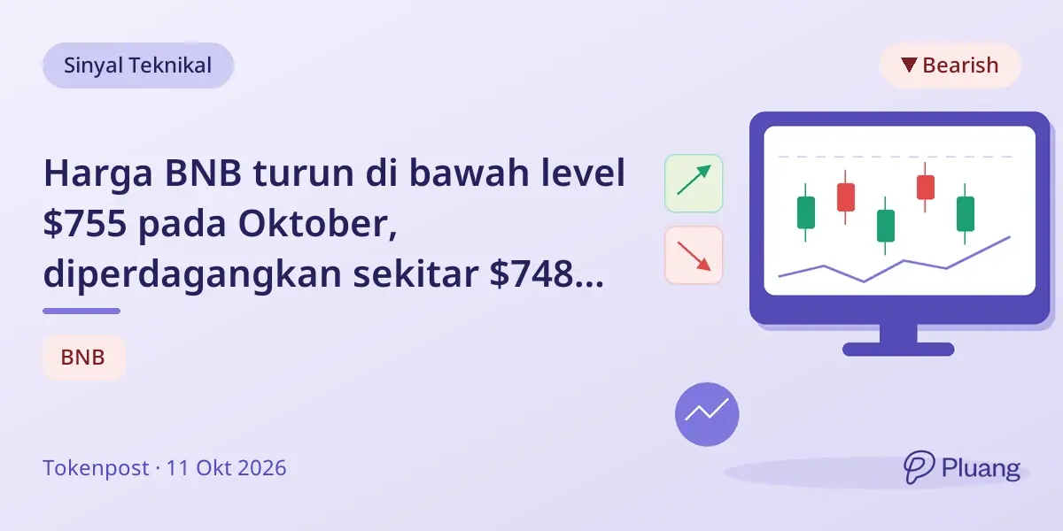 Harga BNB turun di bawah level $755 pada Oktober, diperdagangkan sekitar $748 dengan pemulihan belum pasti.