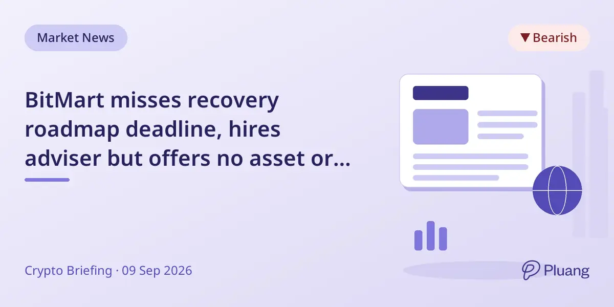 BitMart misses recovery roadmap deadline, hires adviser but offers no asset or withdrawal details