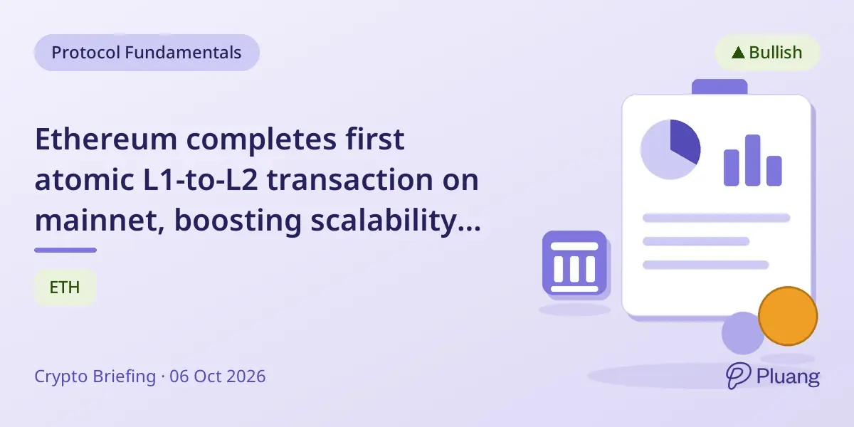 Ethereum completes first atomic L1-to-L2 transaction on mainnet, boosting scalability prospects