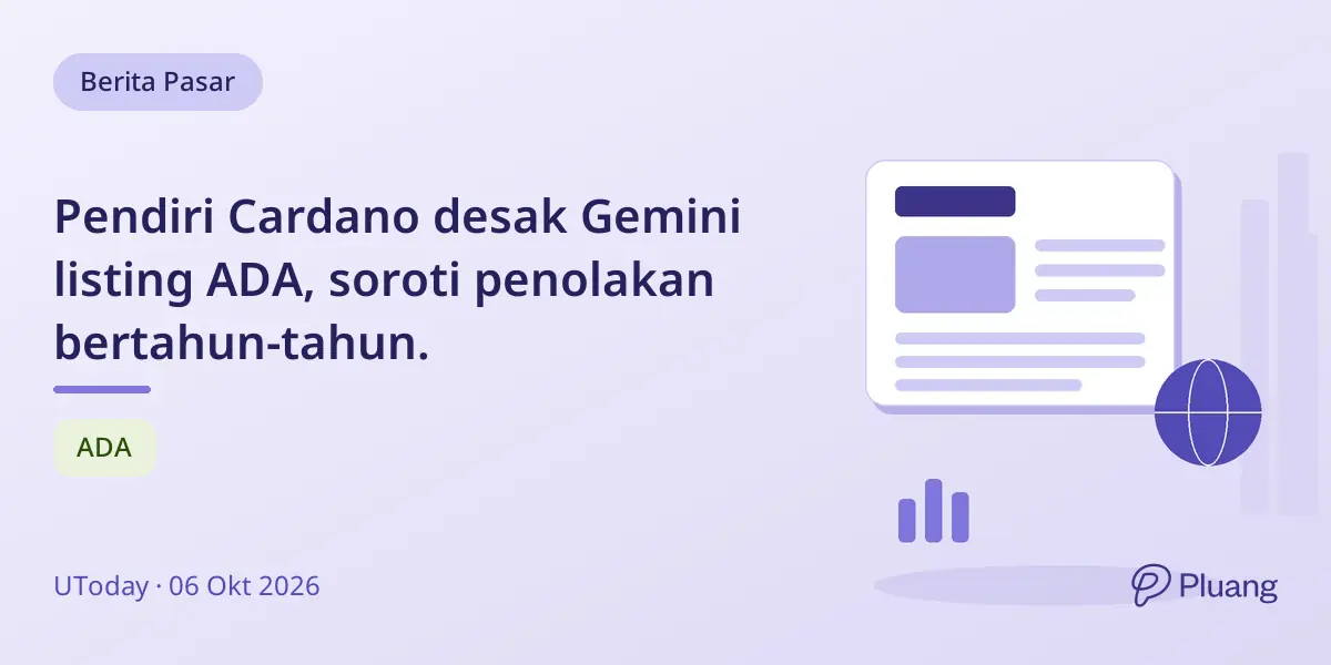 Pendiri Cardano desak Gemini listing ADA, soroti penolakan bertahun-tahun.
