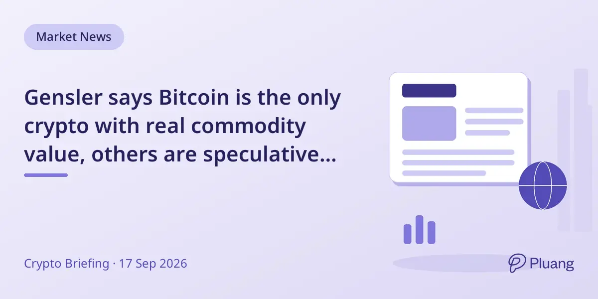 Gensler says Bitcoin is the only crypto with real commodity value, others are speculative bets.