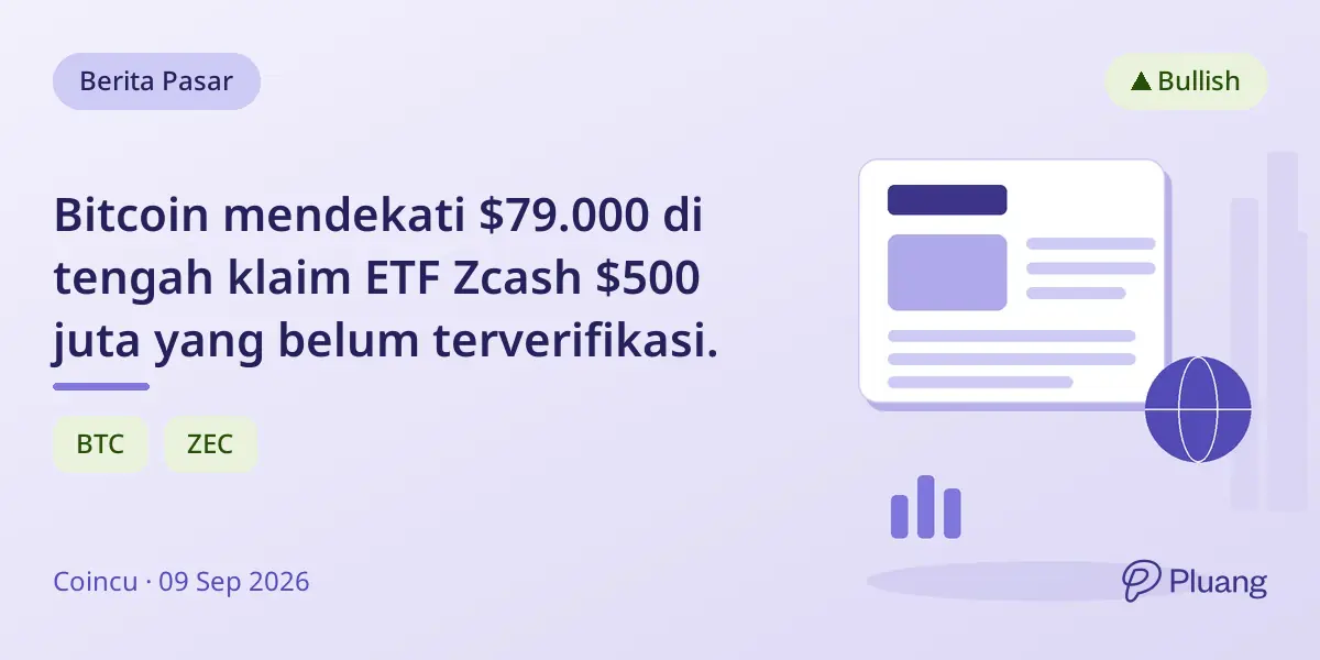 Bitcoin mendekati $79.000 di tengah klaim ETF Zcash $500 juta yang belum terverifikasi.