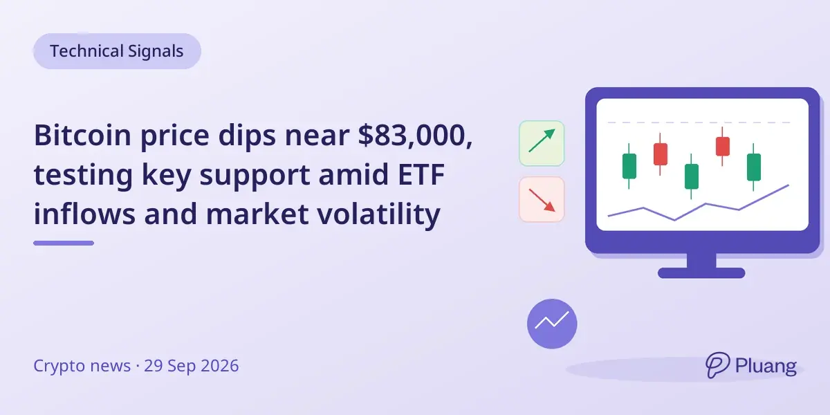 Bitcoin price dips near $83,000, testing key support amid ETF inflows and market volatility
