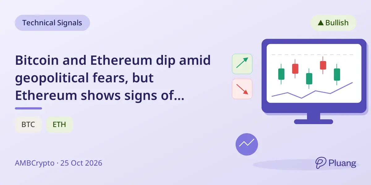 Bitcoin and Ethereum dip amid geopolitical fears, but Ethereum shows signs of potential outperformance.