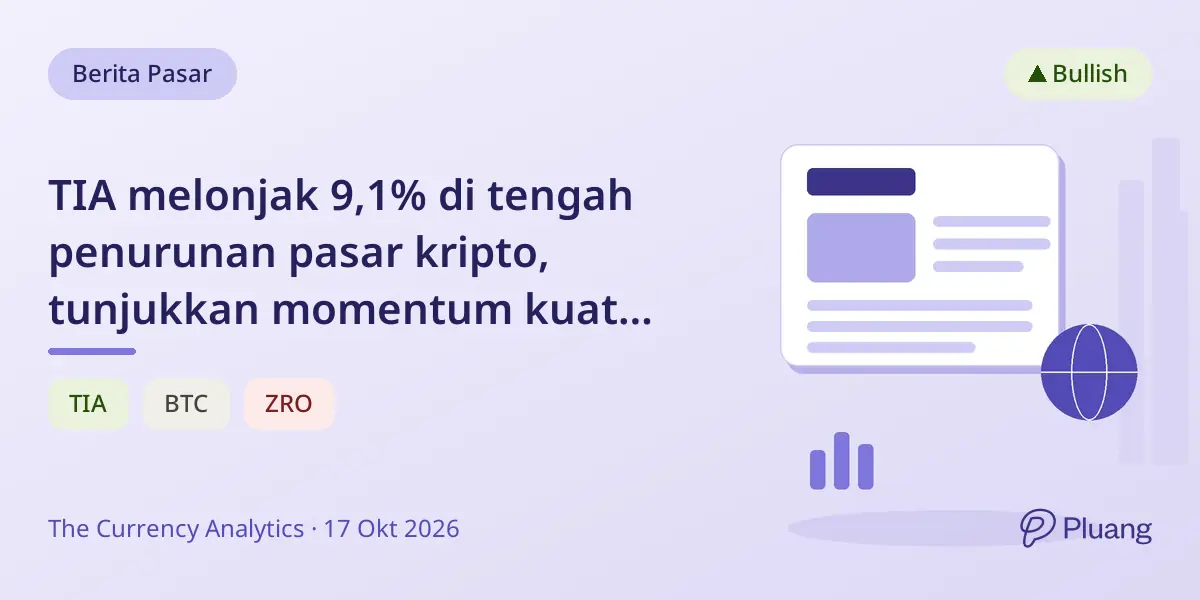 TIA melonjak 9,1% di tengah penurunan pasar kripto, tunjukkan momentum kuat proyek spesifik.