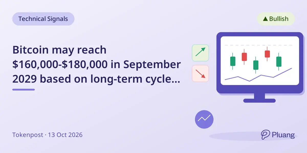 Bitcoin may reach $160,000-$180,000 in September 2029 based on long-term cycle analysis.
