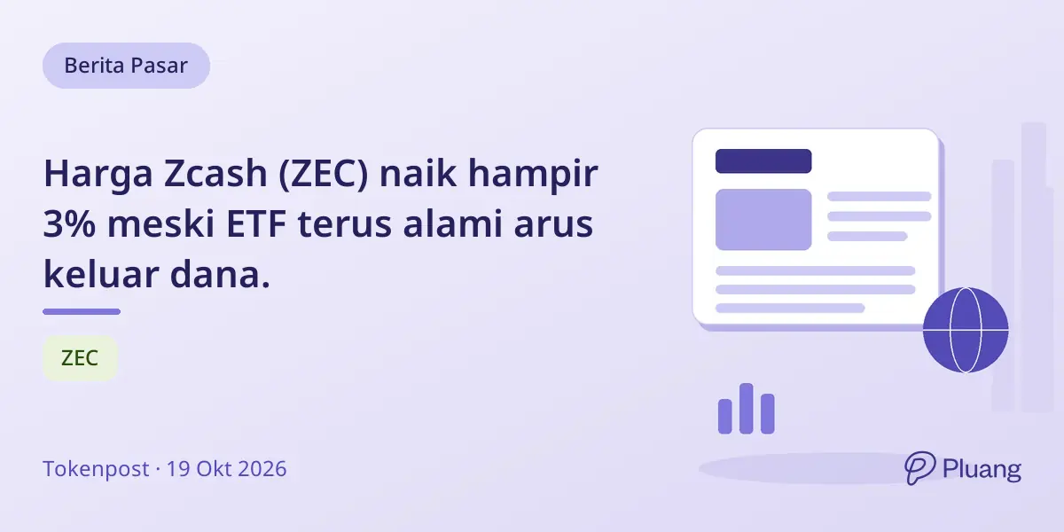 Harga Zcash (ZEC) naik hampir 3% meski ETF terus alami arus keluar dana.
