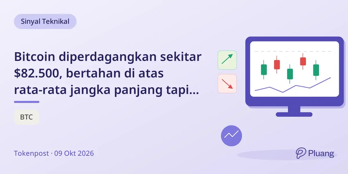 Bitcoin diperdagangkan sekitar $82.500, bertahan di atas rata-rata jangka panjang tapi di bawah tren jangka pendek.