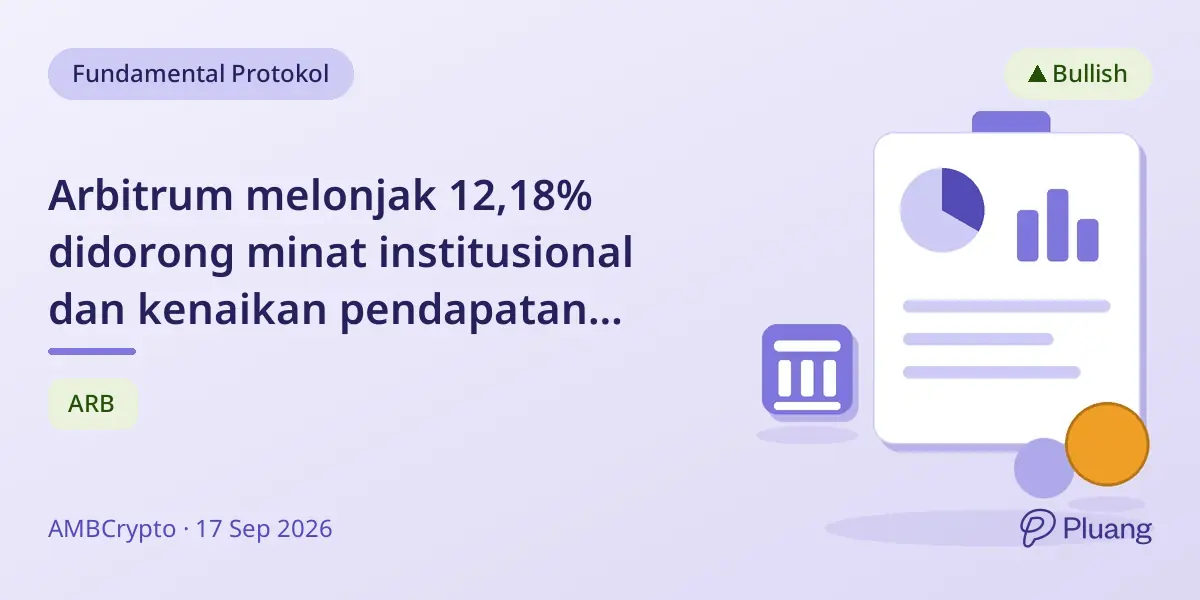 Arbitrum melonjak 12,18% didorong minat institusional dan kenaikan pendapatan jaringan.