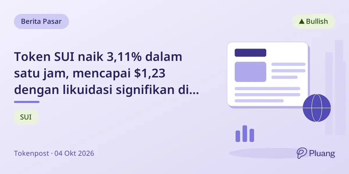 Token SUI naik 3,11% dalam satu jam, mencapai $1,23 dengan likuidasi signifikan di bursa utama