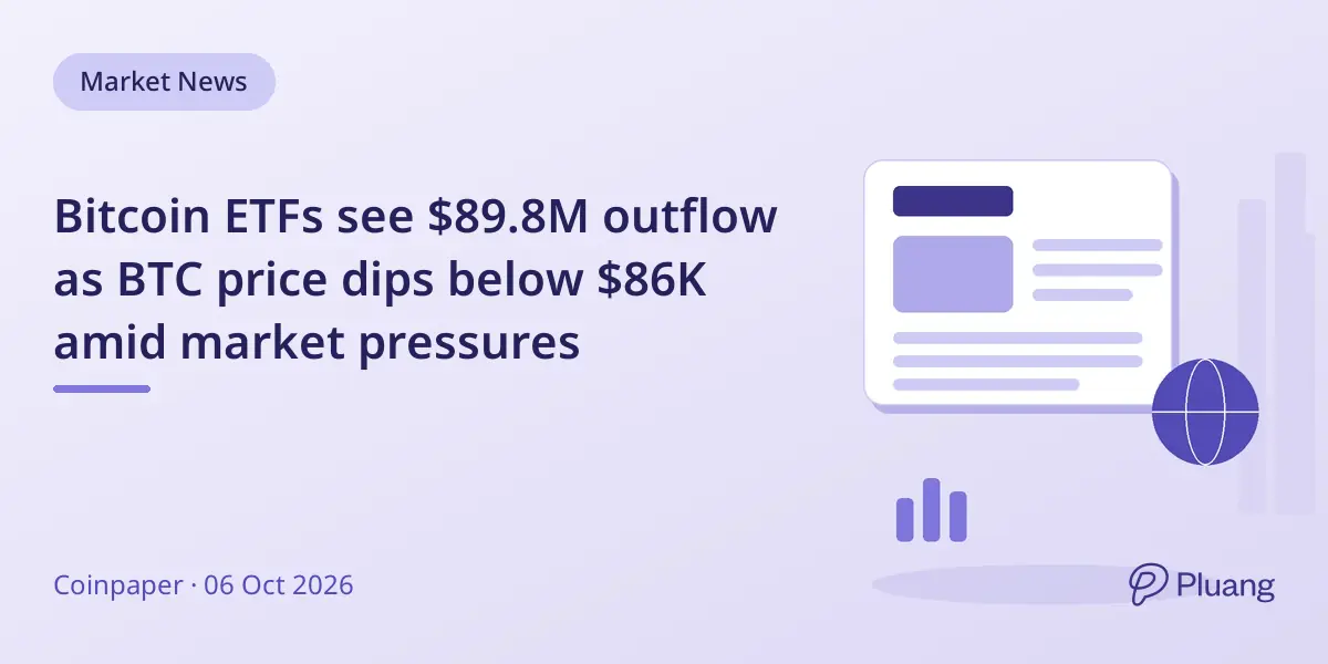 Bitcoin ETFs see $89.8M outflow as BTC price di...
