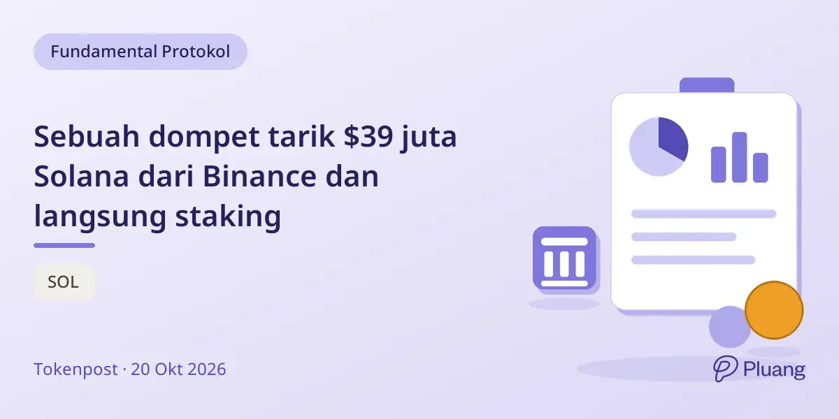 Sebuah dompet tarik $39 juta Solana dari Binance dan langsung staking